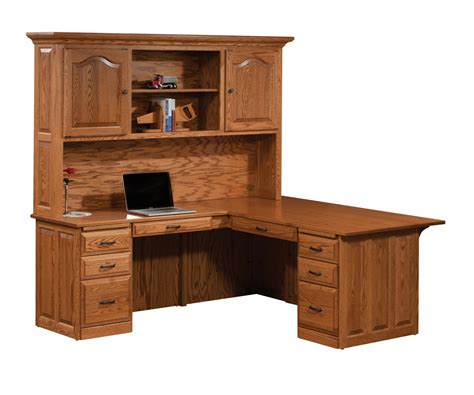 Traditional Executive L-Desk with Hutch - Coastal Fine Furniture