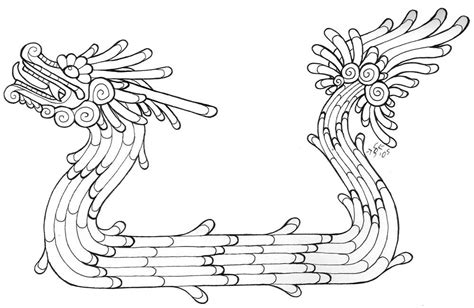 Captivating Stylized Quetzalcoatl Lineart