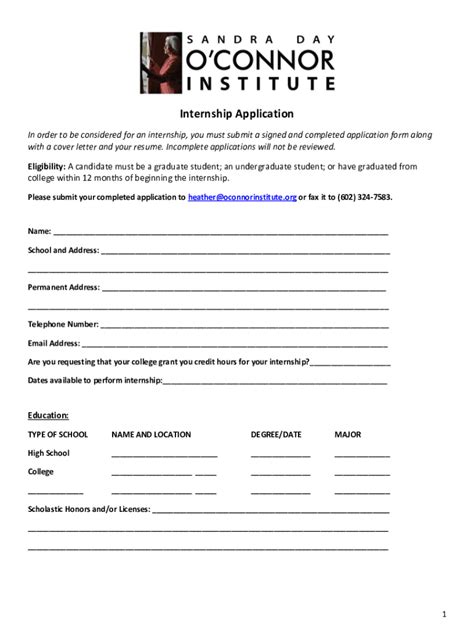 Fillable Online EGR INTERNSHIP APPLICATION FORM EGR Is An Fax Email