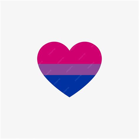 Bandera Bisexual Con Fondo Blanco Icono De Bandera En Forma De Corazón