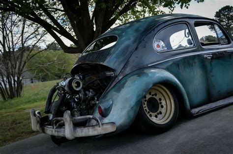 1957 Volkswagen Beetle Bug Bagged Turbo Slammed Patina For Sale