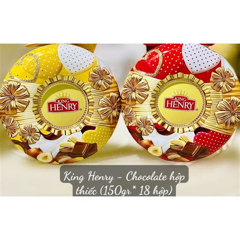 Kẹo Sô Cô La Hạnh Nhân King Henry 150g Hộp Thiếc Tròn Shopee Việt Nam