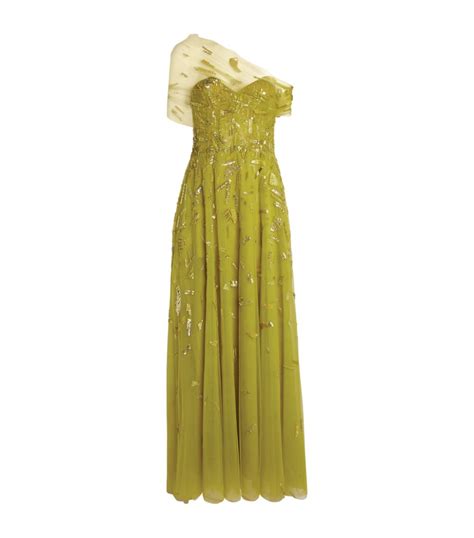 Zuhair Murad Embellished One Shoulder Gown Harrods Us