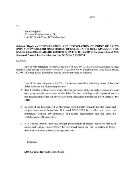 Fbr Notice Reply Pdf