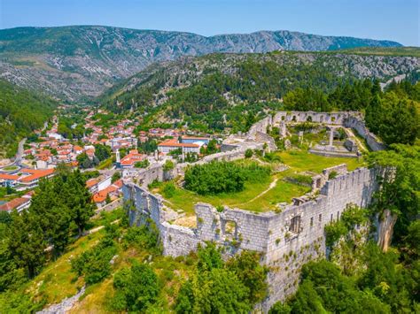 Panorama View of the Old and New Town of Stolac in Bosnia and he Stock ...