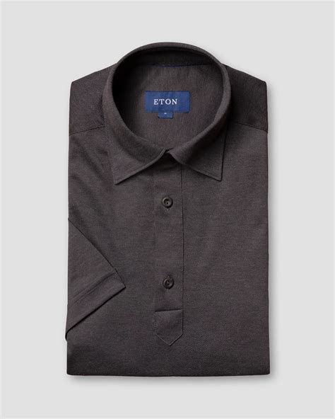 Dark grey polo shirt - short sleeved - Eton