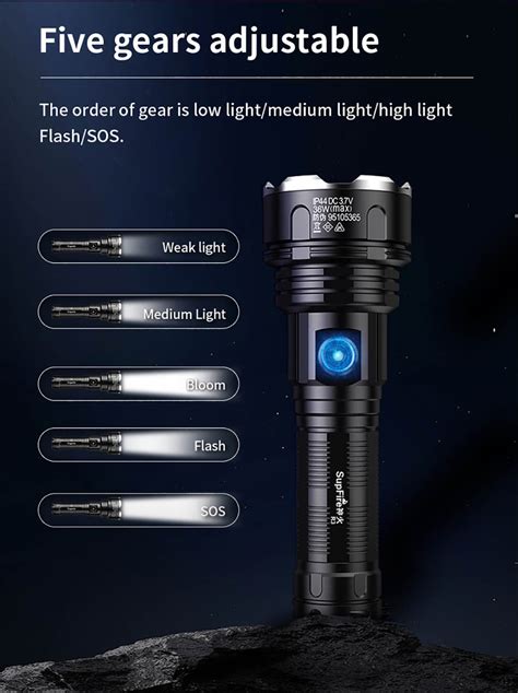 R3 P90 2700 Lumens Rechargeable Tactical Flashlight Superfire Flashlight