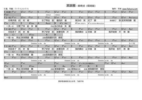 【吉他谱】《黑眼圈》 陈绮贞丨现场版 飞啦不休