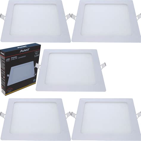 Kit Painel Led Embutir Quadrado Luz Amarela Bivolt Avant