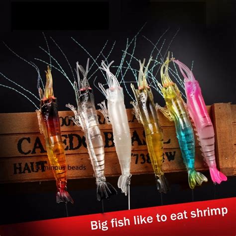 9 5cm 6g Artificial Silicone Soft Bait Luminous Shrimp Mixed Color