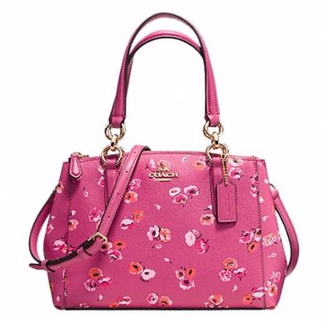 Nwt Coach Summer Pink Wildflower Small Carryall Satchel Handbag