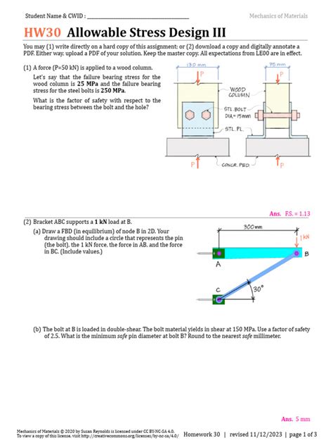 Allowable Stress Design III | PDF | Strength Of Materials | Screw 