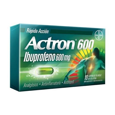 Bayer Actron Ibuprofeno 600 Mg X 10 Capsulas Blandas Bayer Venta Libre