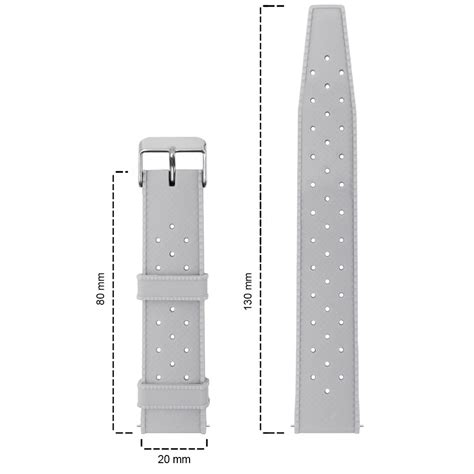 Pasek Silikonowy ERBORD Uniwersalny 20mm Tropic Szary Srebrna