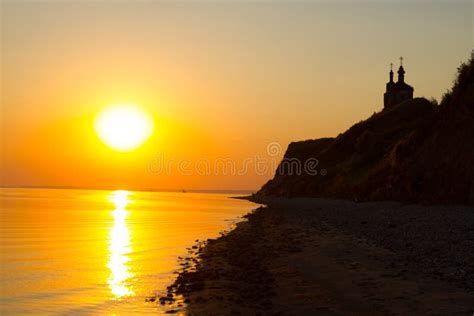 Silhouette of a church stock photo. Image of sunlight - 263931718