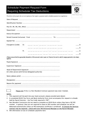 Fillable Online Docushare Otago Ac Payment Request Form Requiring