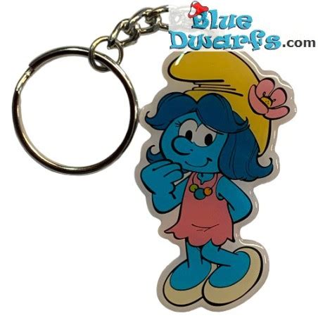 Smurfblossom Smurfette The Smurfs Metal Keyring Cm