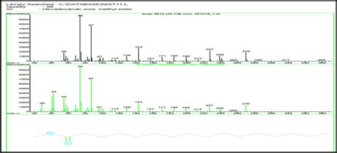 Mass Spectrum Of Hexadecanoic Acid Ester Palmitic Acid In