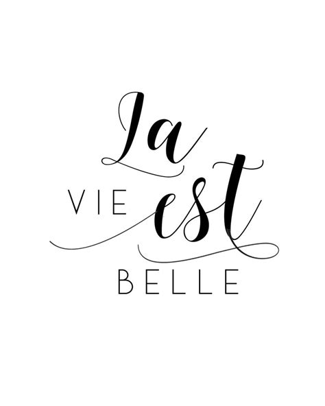 French Quote La Vie Est Belle Life Is Beautifullife Quotefrench