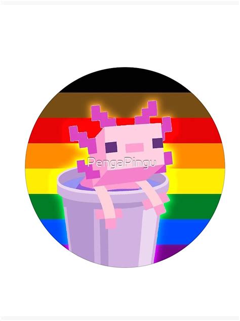 Minecraft Axolotl LGBT Sticker LGBTQ POC Pride Flag Poster For Sale