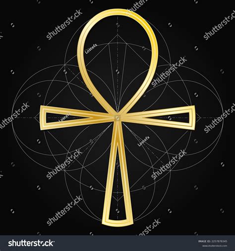 Ankh Ancient Egyptian Symbol Constructed Golden Stock Vector (Royalty ...