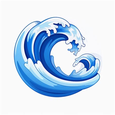 Premium Photo Logo Blue And White Wave Crest