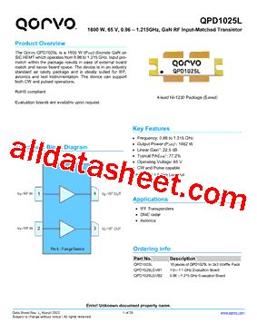 Qpd L V Datasheet Pdf Qorvo Inc