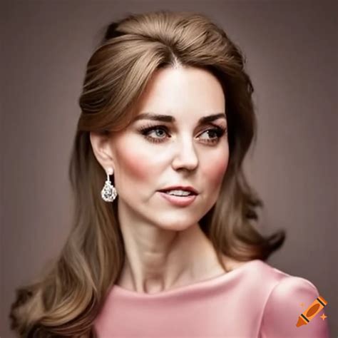 Princess Kate Stunning In Rosy Satin On Craiyon