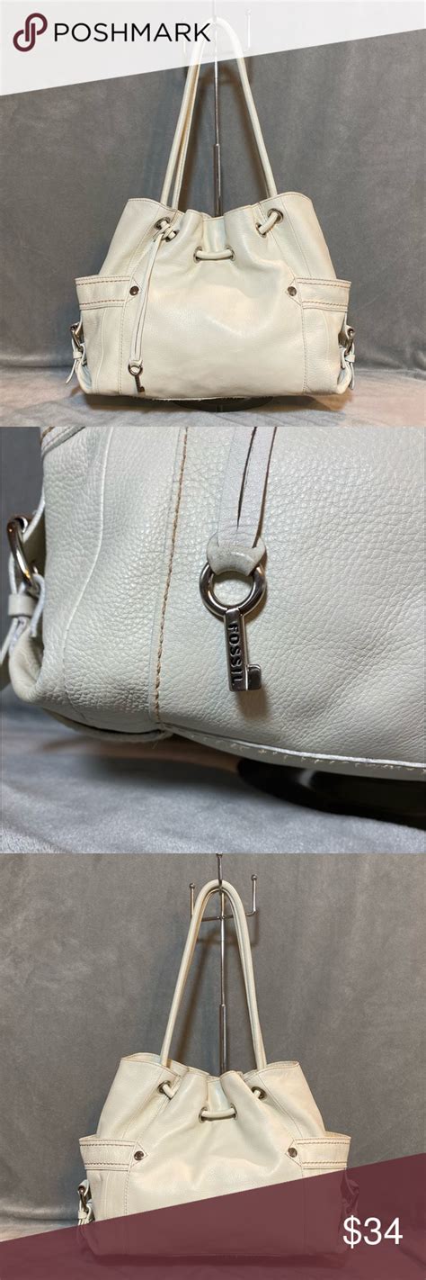 Fossil Off White Leather Handbag In 2021 White Leather Handbags