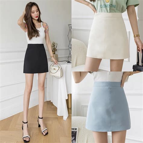 New Short Skirt Womens Suit A Line Skirt With High Waist And Buttocks