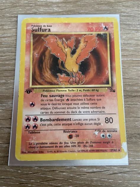 CARTE POKÉMON RARE Sulfura 27 62 Fossile Edition 1 Français Wizards EUR