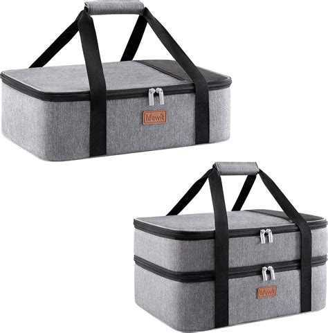 Amazon Lifewit 1 And 2 Layer Insulated Casserole Carrier For Hot Or Cold Food Fits 9 X13