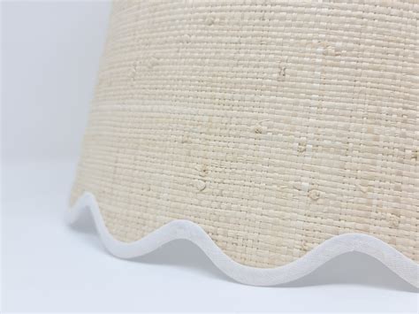 Rustic Raffia Lampshade Tapered Natural Scalloped Edges Etsy Uk