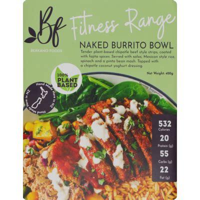 Berkano Naked Burrito Bowl Vegan Meal Chilled Frozen Desserts