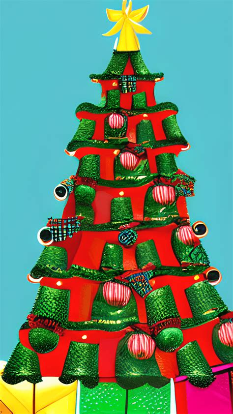 Towering Christmas Tree Covered in Ornate Decorations · Creative Fabrica