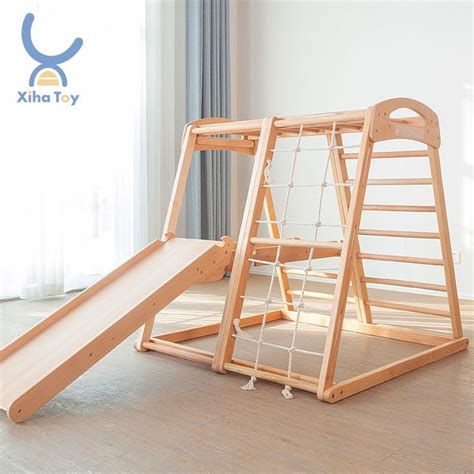 Climbing FrameWood Climbing FrameHome Playground Indoor Playground Diy ...