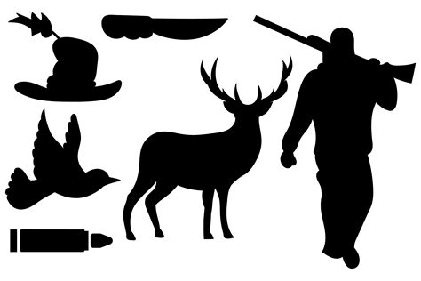 Hunting Isolated Silhouette Vector Set Graphic by Design Sparkled ...