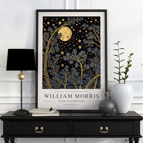 William Morris Moon Stars Print William Morris Exhibition Print