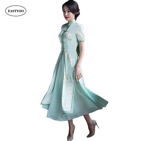 Ao Dai Cheongsams Qipao Panjang Gaun Dua Potong Gaun Plus Ukuran Gaun