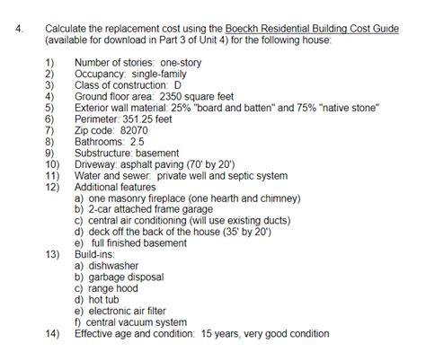 4 4 Calculate The Replacement Cost Using The Boeckh