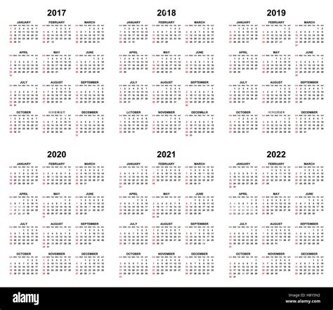 Simple Vecteur Modifiable Pour Lannée Calendrier 2017 2018 2019 2020