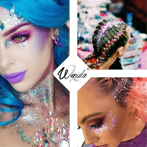 Body Glitter 8 Colors Iridescent Ultra Sparkle Opal Chunky Glitter Cosmetic Festival Makeup