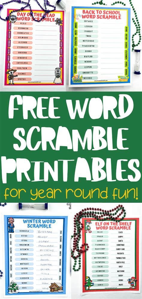 37 Free Word Scramble Printables With Answers