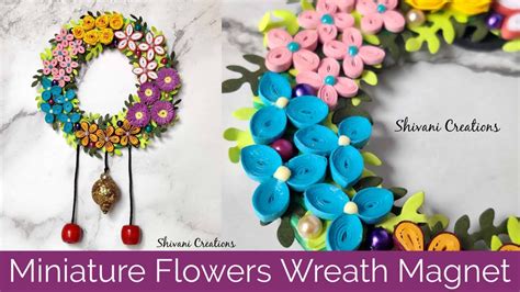 Miniature Quilled Flowers Wreath Quilling Flower Wreath Fridge Magnet