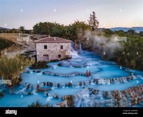 Toscane Italy Natural Spa With Waterfalls And Hot Springs At Saturnia