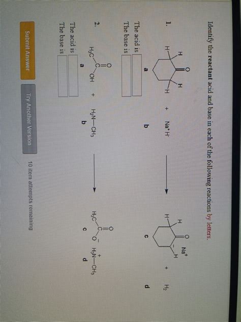 Solved Identify The Reactant Acid And Base In Each Of The Chegg