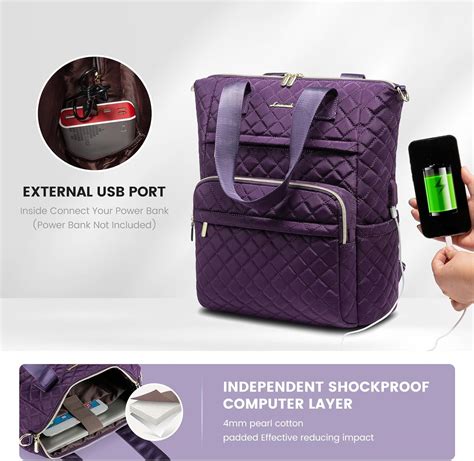 Lovevook Mochila Para Laptop Para Mujer Solanum P Rpura Mochila De