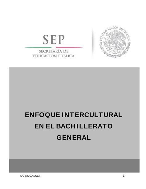 PDF ENFOQUE INTERCULTURAL EN EL BACHILLERATO GENERAL Definir Que A