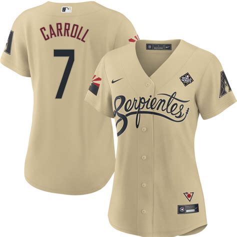 Women S Arizona Diamondbacks 7 Corbin Carroll Gold 2023 World Series