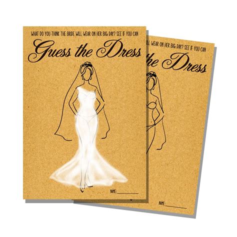 Buy Guess The Dress Bridal Shower Games Bridal Shower Game Cards